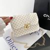 Women's Bag Summer Printing Plaid Corrugated Lock Chain Small Square Bag Single Shoulder Oblique Span Mobile Phone Bag