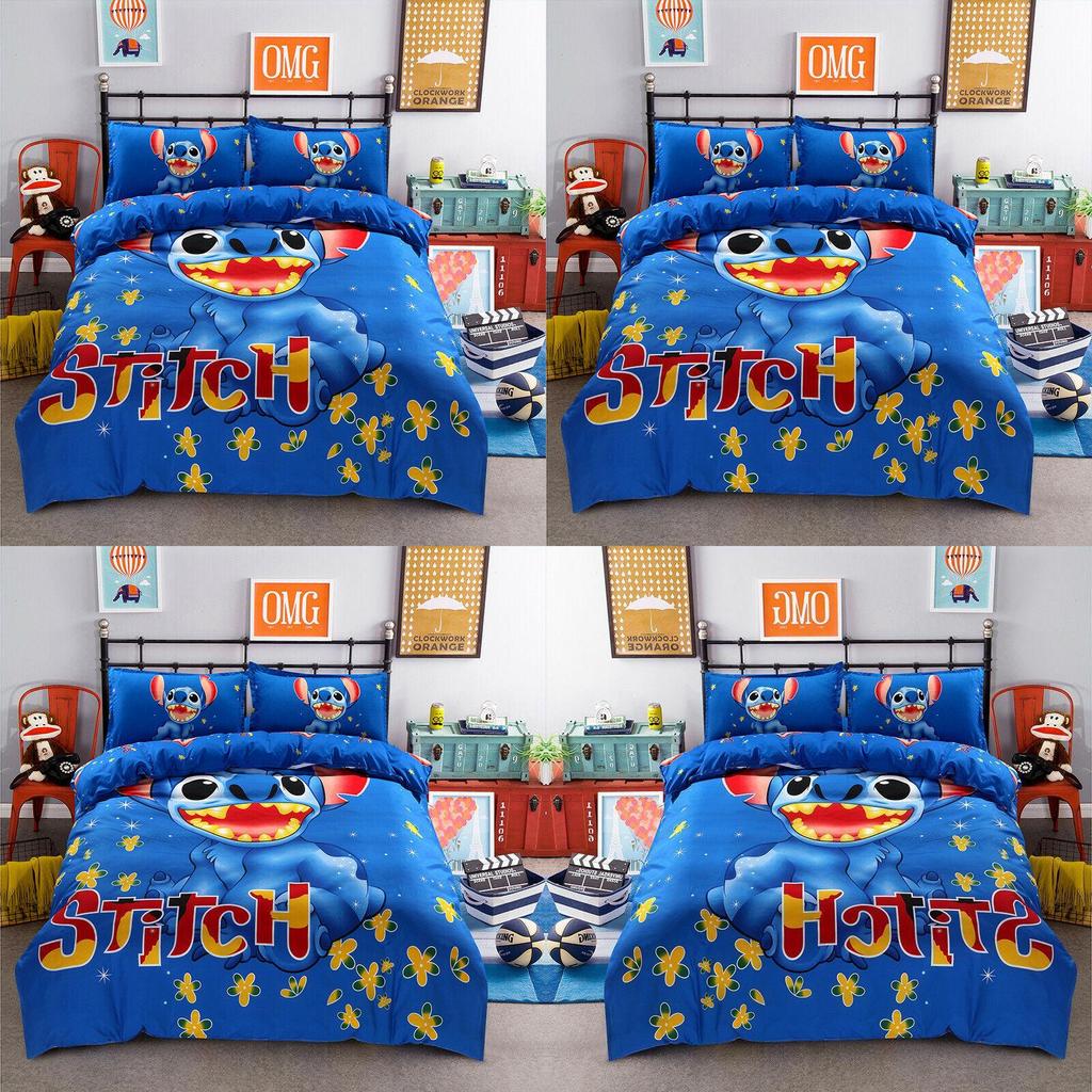 Luxurious Lilo Stitch Double King Duvet Cover Set With Soft Pillowcases Included