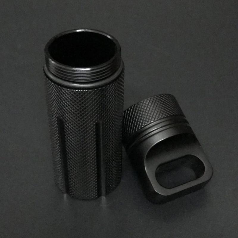 Aluminum Alloy Airtight Pill Container Bottle Portable Outdoor Edc Single Chamber Capsule Holder Waterproof Medicine Case Box