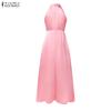 ZANZEA Women Casual Off Shoulder Elegant Sleeveless Long Dress