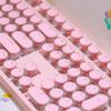 Clavier Mécanique Rétro Rose Touches Rondes Cristal ABS 87/104/108 Personnalisé Violet Transparent Petit Ensemble Complet