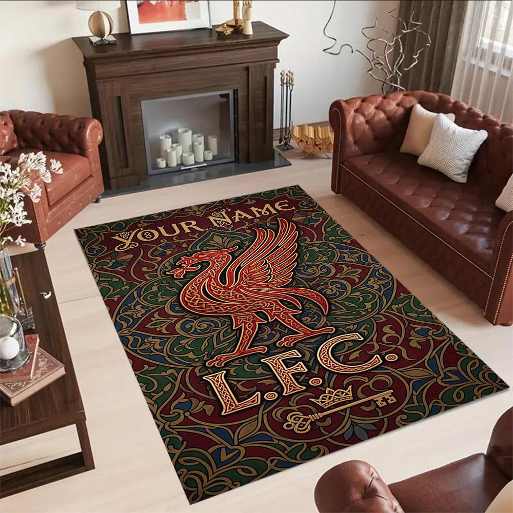 Liverpool Fc Customized Name Area Rug Suitable For Outdoor Balcony Hallway Foyer Antislip Carpet Decorate Offices Perfect Birthdaychristmas Gift Idea