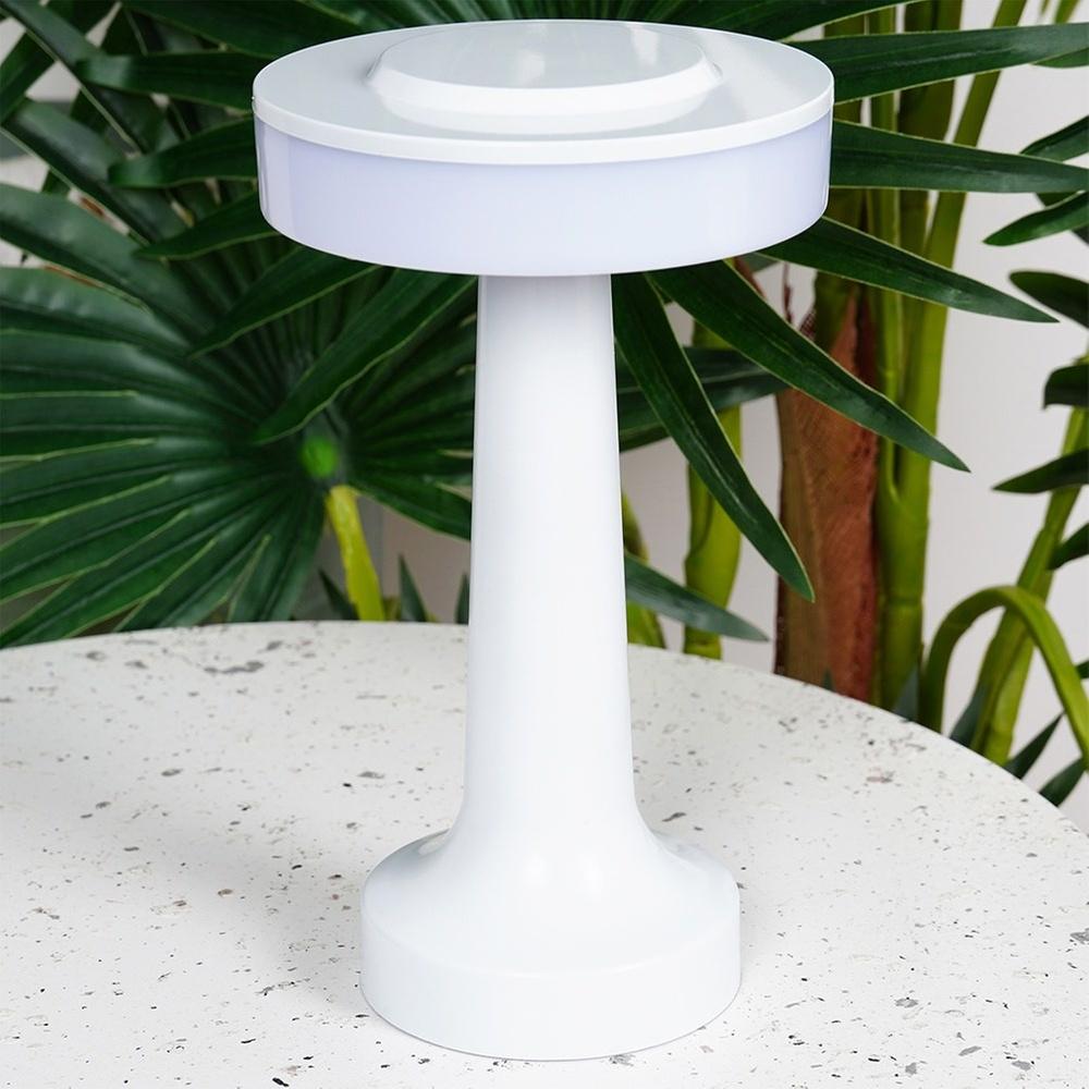 LED table lamp, white, wireless, 3 lighting modes, 21 cm