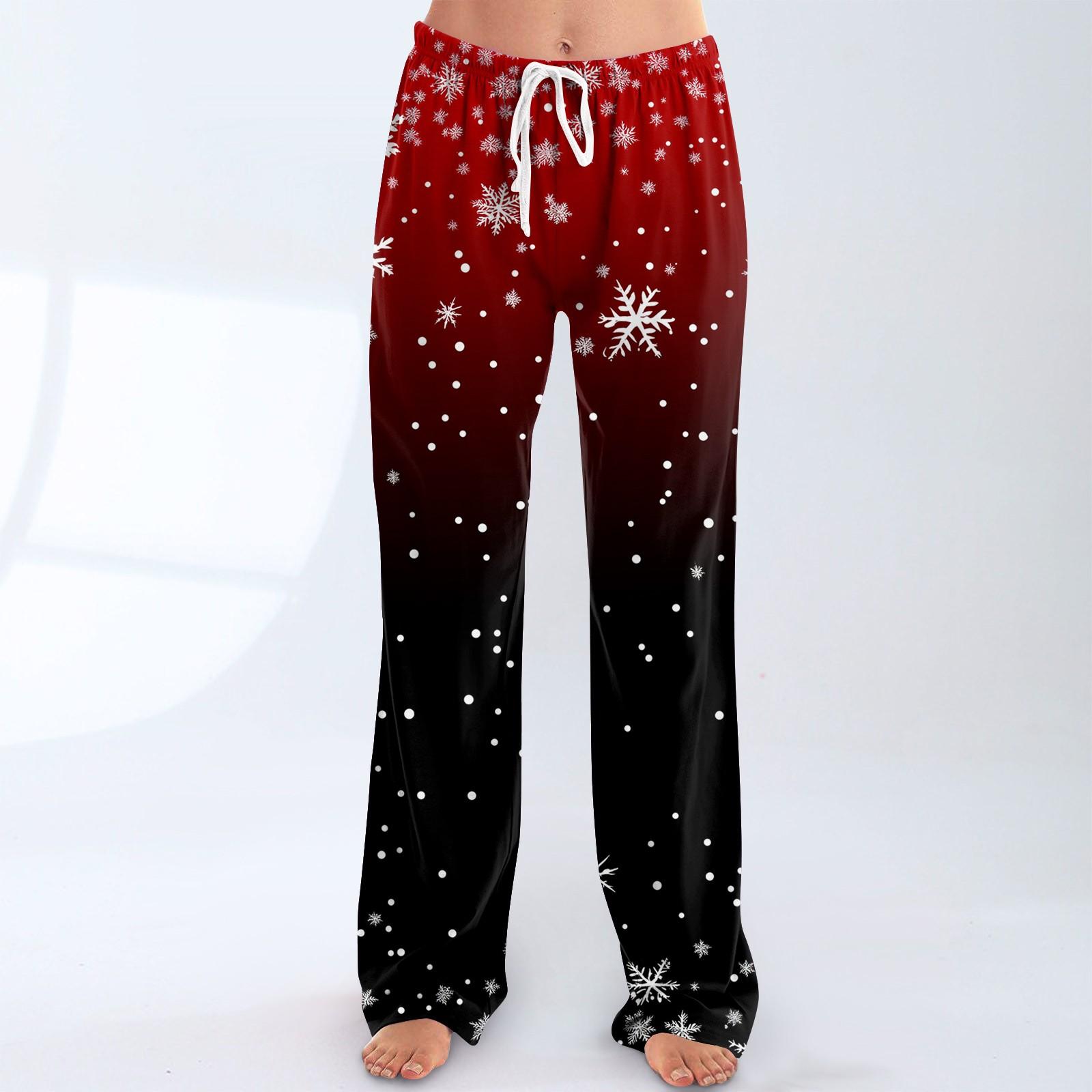 

Женские пижамные штаны, одежда для сна, повседневные брюки с эластичной резинкой на талии, удобные прямые свободные брюки для йоги S винный