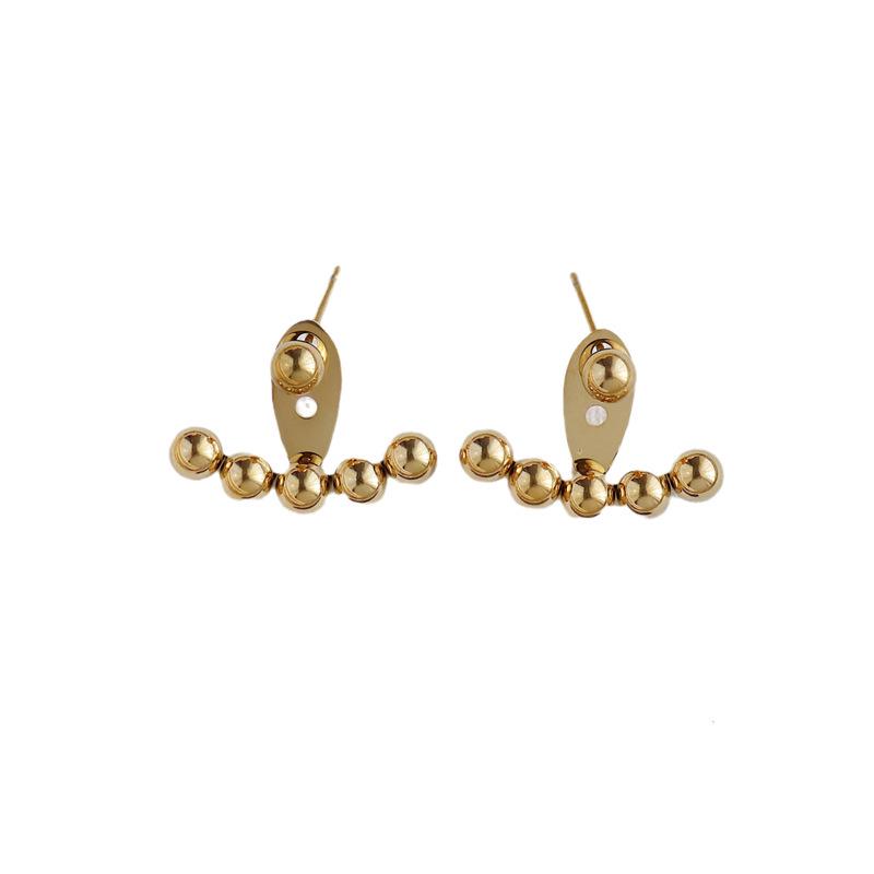 Stylish Titanium Steel Back-Hanging Ear Studs for Women – Summer Fashion Trend