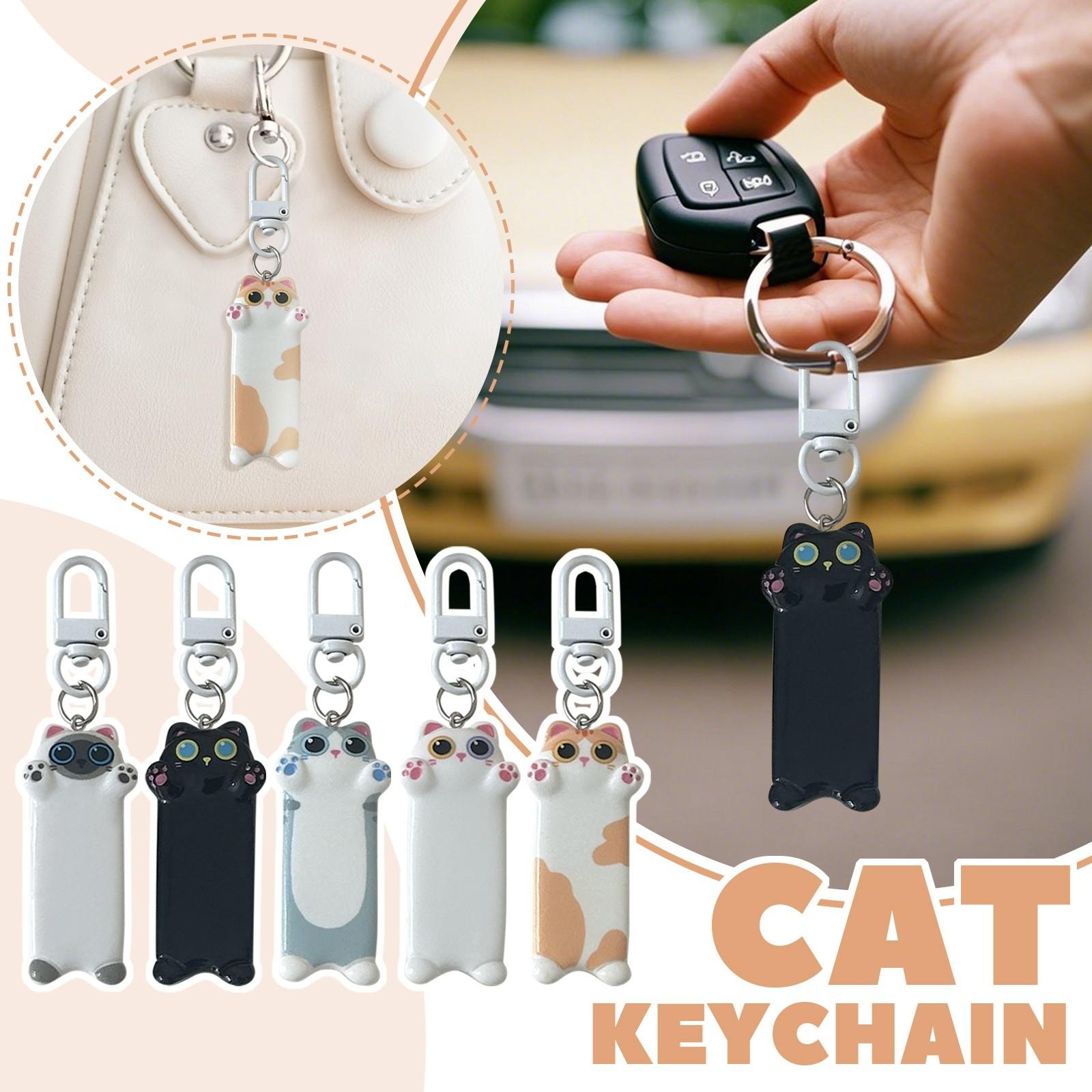 

Длинный брелок в виде кошки, милый мультяшный кулон с животными One Size чёрный