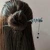 Klassieke Haarstick Eetstokjes Inktkleur Bloemen Metalen Franje Haarspeld Voor Vrouwen Parel Zwart Kralen Cheongsam Haarknot Sieraden Cadeaus