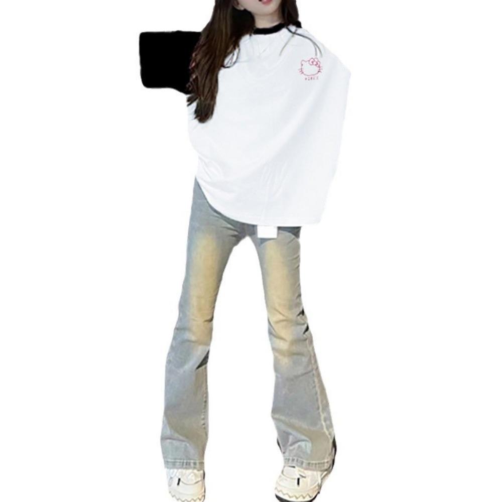 High Street Street Personality High Waist Micro Pull Jeans Spring and Autumn Versatile Slim Skinny Flared Floor Mopping Jeans