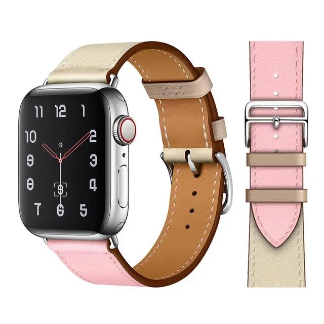 Leather Watch Straps for Apple Watch Band 44mm 49mm 45mm 42mm 40mm 41mm 38mm Sport Bracelet iWatch Series Ultra 9-8-7-6-5-4-3-SE