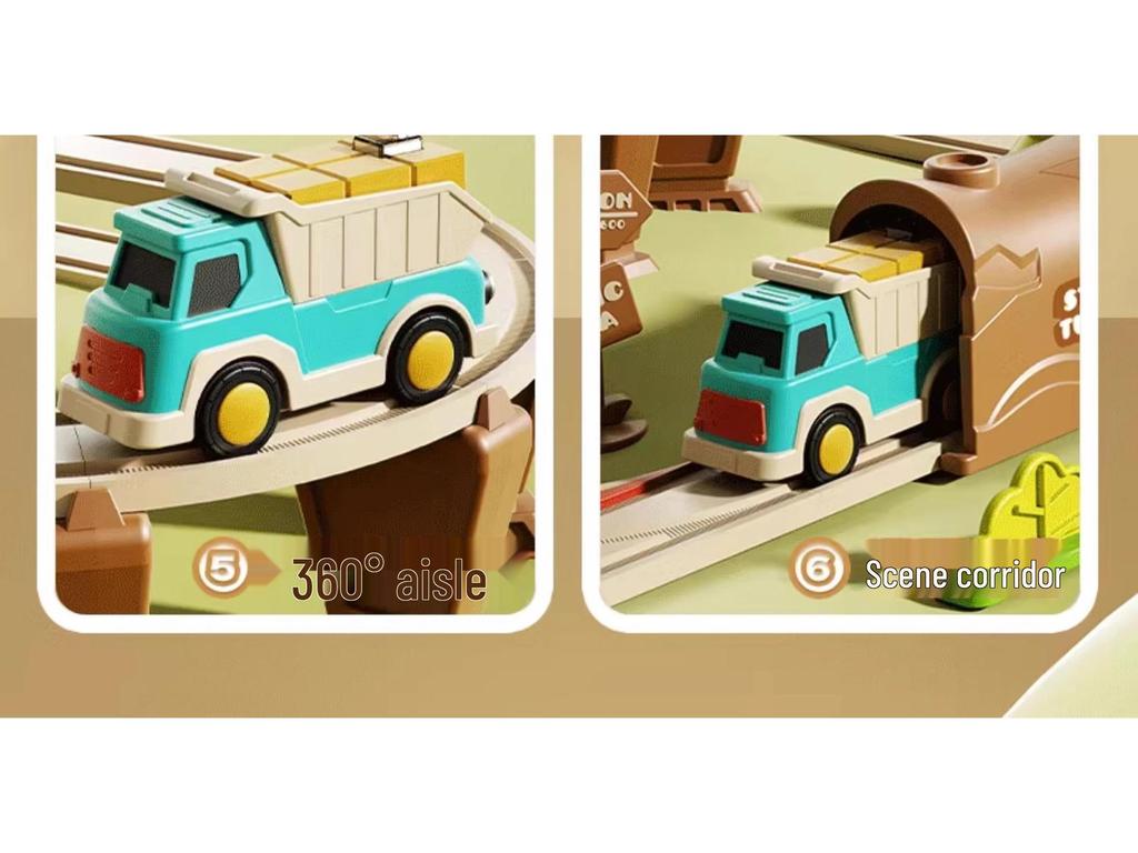 Forest Train Track Adventure Set: Educational Puzzle & Construction Vehicles for Ages 3-6