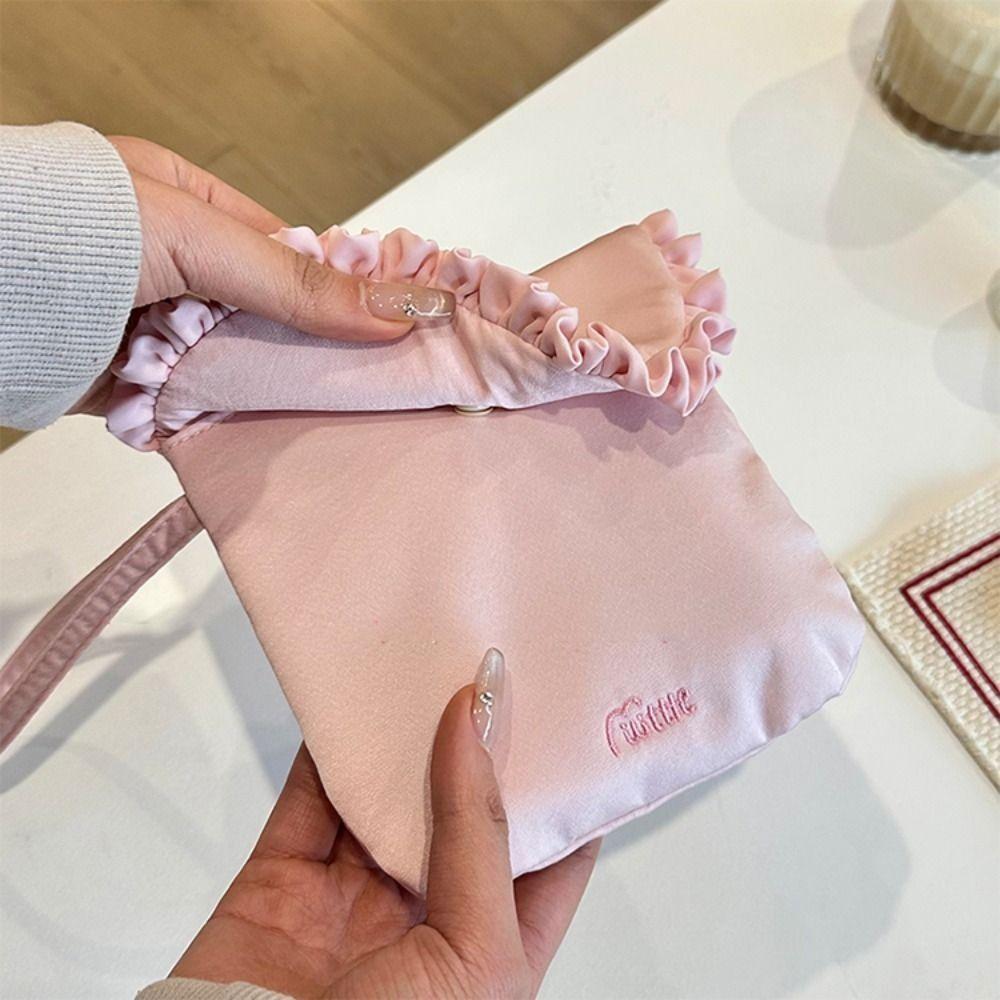 Bowknot Sanitary Napkin Storage Bag Cotton Cloth Bow Makeup Bag Creative Mini Cosmetic Bag  Women