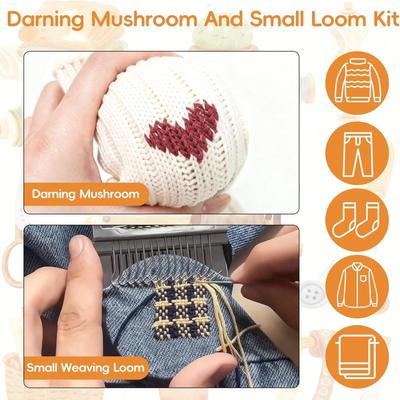 Knit Patch Small Portable Quickly Home Supplies with Hooks And Yarn Sock Darning Kit for Men Women Beginners Tailors Friends