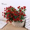 Artificial Flower 1 Bunch Realistic Looking Easy Care Faux Silk Fake Cloth Simulation Chinese Rose DIY Vase Arrange Flowers Home Decor Bouquet