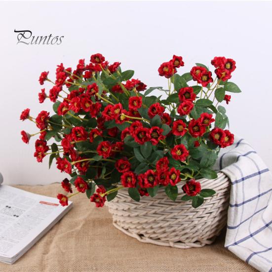 Artificial Flower 1 Bunch Realistic Looking Easy Care Faux Silk Fake Cloth Simulation Chinese Rose DIY Vase Arrange Flowers Home Decor Bouquet