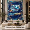 Soccer (126) Theme Personalized Tapestry Custom Name Text Wall Hanging Tapestry Home Background Decoration