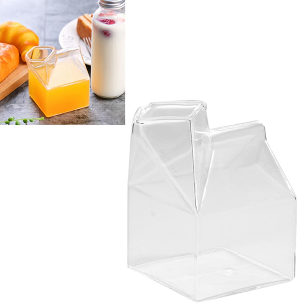 Niedliche Hausform Transparent Kaffee Milch Wasser Glas Tasse Becher Ausgießer Karton Container