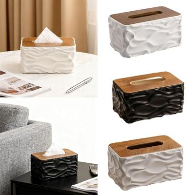 Tissue Box Cover Bathroom Accessories Storage Paper Dispenser Napkin Holder Facial Tissue Holder for Countertop Bedroom Bathroom