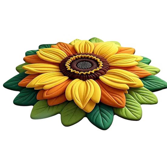 Yousheng Floral Plush And Diatomaceous Earth Floor Mat 3D Flower Optical Illusion Rug Non-Slip Absorbent Diatomite Bath Mat for Room Bedroom Entrance