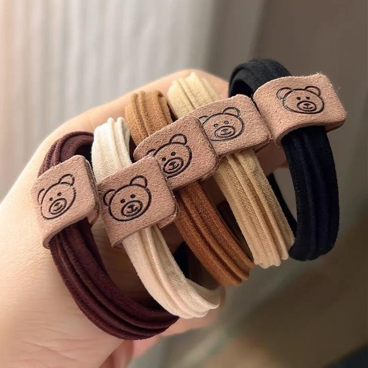 10pcs Thickened Hair Band  Coffee-colored Hair Tie  Cream-tied Ponytail Rubber Band  Simple and Elegant for WomenElasticity Durable  High-end Feel
