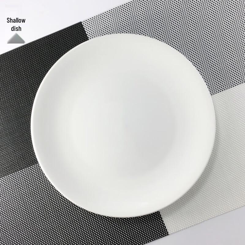 Pure White Ceramic Round Flat Dinner Plate