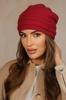Women' Woolen Hat Decorated with Corals, Red Kamea-Sakura