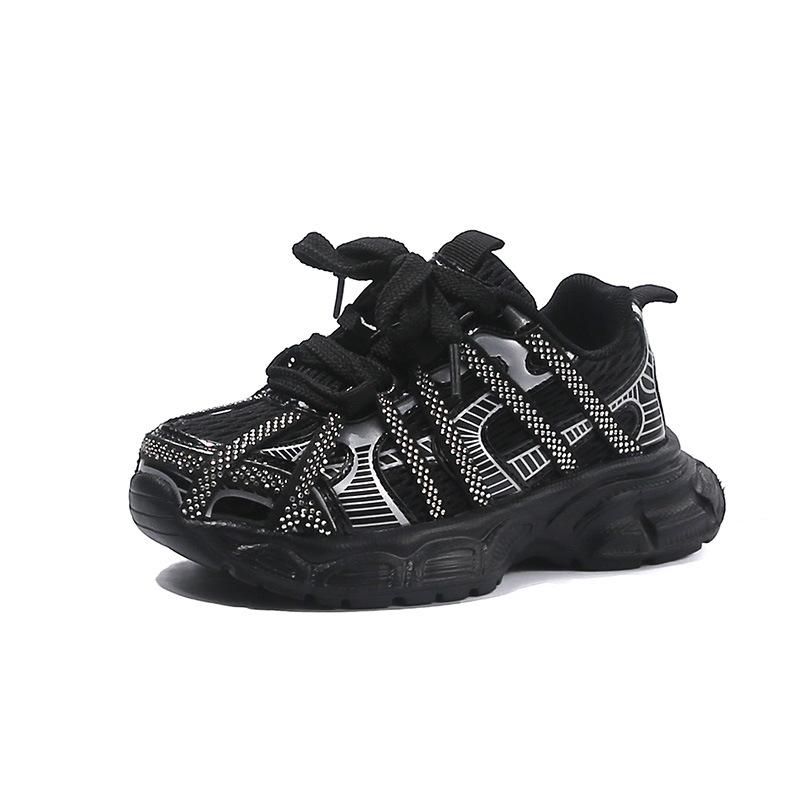 Children's Popular Thick-soled Letter Sneakers Boys' Trendy Shoes Medium and Large Children's Lightweight Fashion Dad Shoes Girls' Casual Shoes