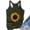 Frauen Plus Größe Sommer Sonnenblumen Druck Rundhals Ärmelloses T-shirt Top Tank