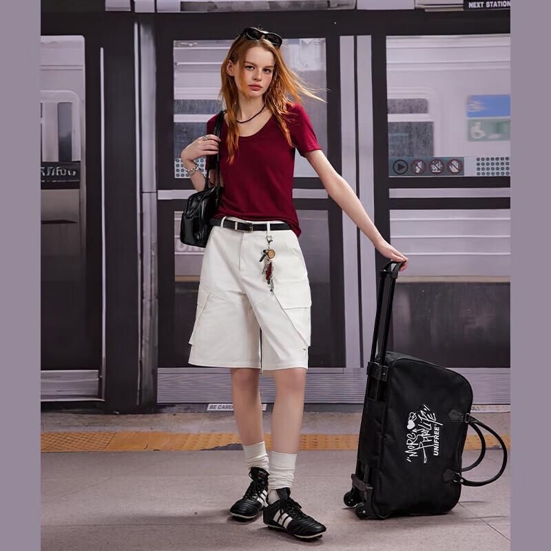 UNIFREE Women's U-Neck Casual Slim Fit Short Sleeve T-Shirt