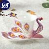 200ML Bone Cna 3D Color Enamel Animal Coffee Cup with Saucer and Spoon Ceramic Afternoon Teacups Drinwkare