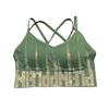 Women's Rhinestone Padded Sports Bra Seamless Cami Cropped Tank Top Crisscross Back Shiny Workout Bra