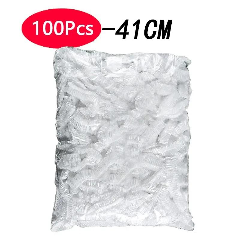 Disposable shower cap Waterproof Woman Head Hair Cover beauty and hair cap for hotels Elastic Plastic Food Cover Bathing Hat