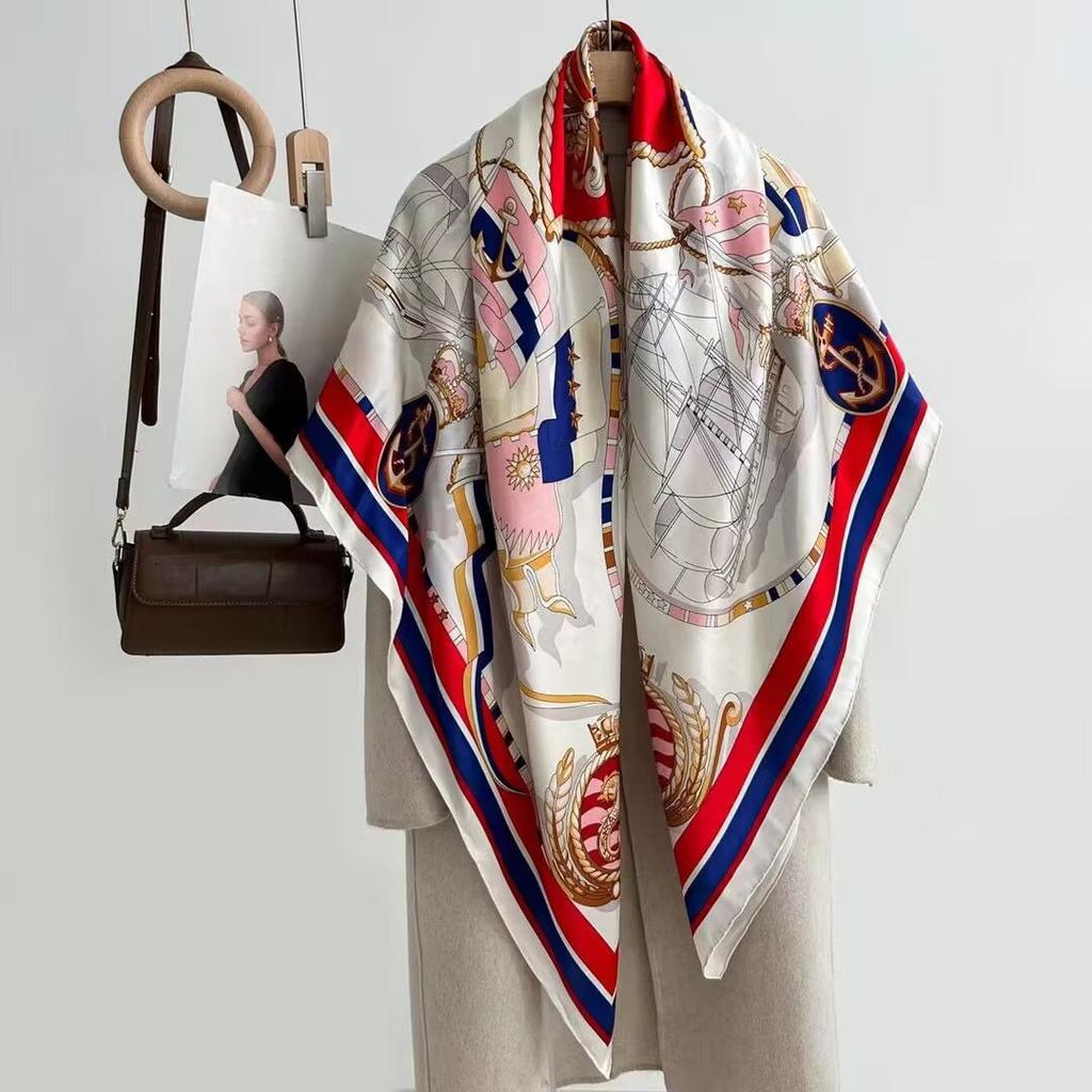 111 mulberry silk square scarf women's 111CM heavy silk shawl Hangzhou silk high-end versatile mother silk scarf