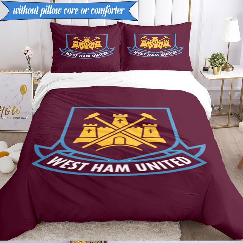 Football Club Emblem 3pcs K-pop music group Bedding set,Ideal for Bedroom, Dormitory,Including Duvet Cover And 2pcs Pillowcases,Fan gifts