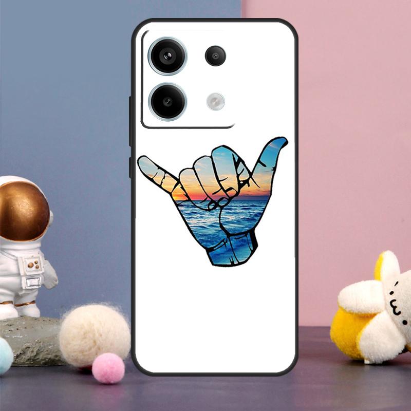 Shaka Surf Hang loose Case For Xiaomi Redmi 13C 12 12C 9C 10C Redmi Note 11 12 13 Pro 9 10 10S 11S 12S Back Cover