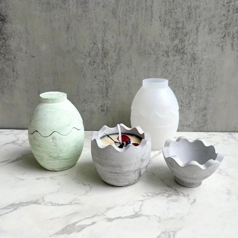 Handmade Creative Egg Shape Candle Jar Mold DIY Crystal Epoxy Resin Storage Box Mould Concrete Cement Plaster Craft Making Molds