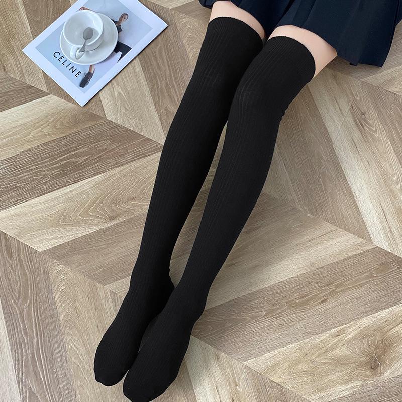 Women's Striped Wool Over-the-Knee Socks - Autumn/Winter Style, Unisex, Multiple Colors