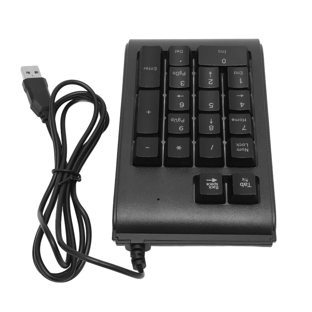 USB Wired Numeric Keypad 19 Keys Number Pad Waterproof RGB Backlight Portable for Notebook Laptop Computer
