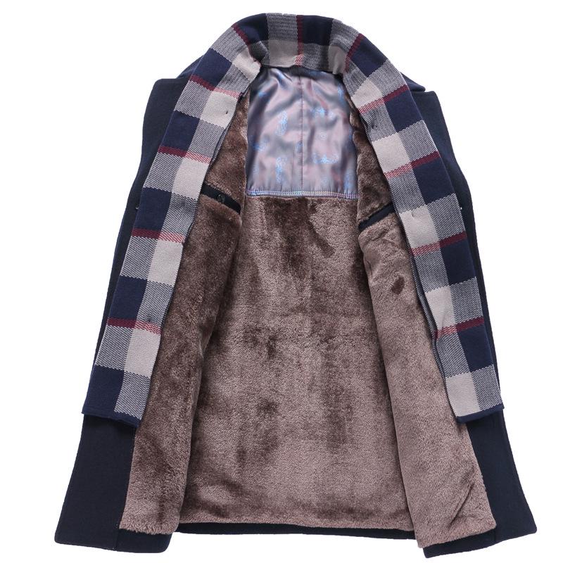 Autumn and Winter Men's Woolen Coat, Fashion Scarf Woolen Men's, Piled and Thickened Woolen Coat