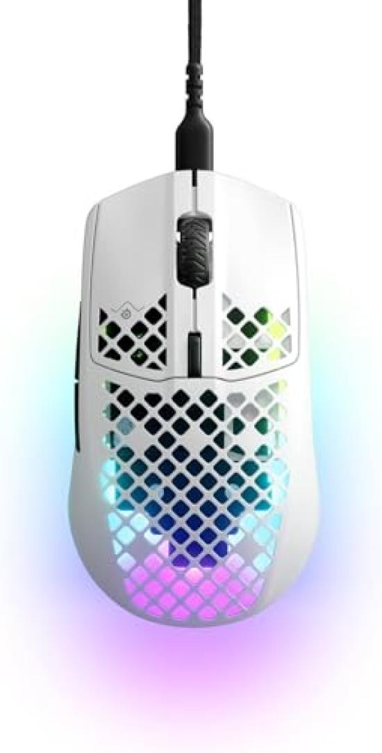 

SteelSeries Aerox 3 Snow Wired Gaming Mouse, Ultra-Lightweight, IP54-Rated, Waterproof and Dustproof, with TrueMove Core Sensor and Super Mesh USB-C