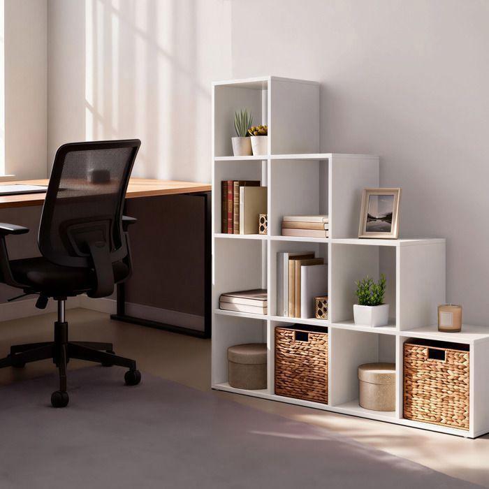 Storage Cabinet with Compartments, for Living Room, Office, Bedroom, 10 Compartments, White