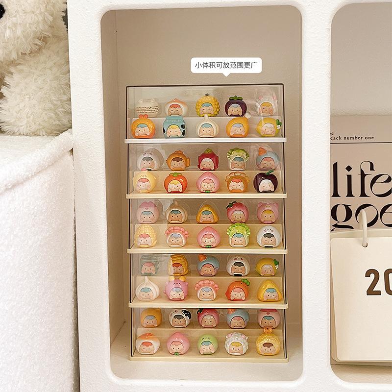 Small decorative items, figurine display cabinets, blind box display racks, storage acrylic transparent dust-proof storage boxes