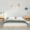 Brown Bed Frame 140 x 220 cm Solid Pine Wood