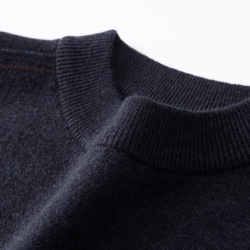 Di Binze Men's Plus Size 100% Merino Wool Crew Neck Sweater