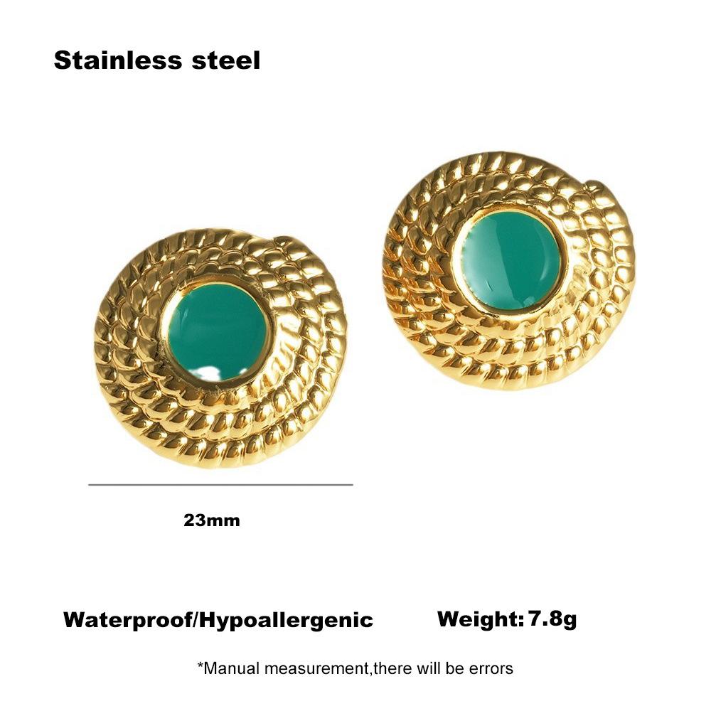 European & American French Retro Style Stainless Steel Earrings – Versatile Vintage Design for Women
