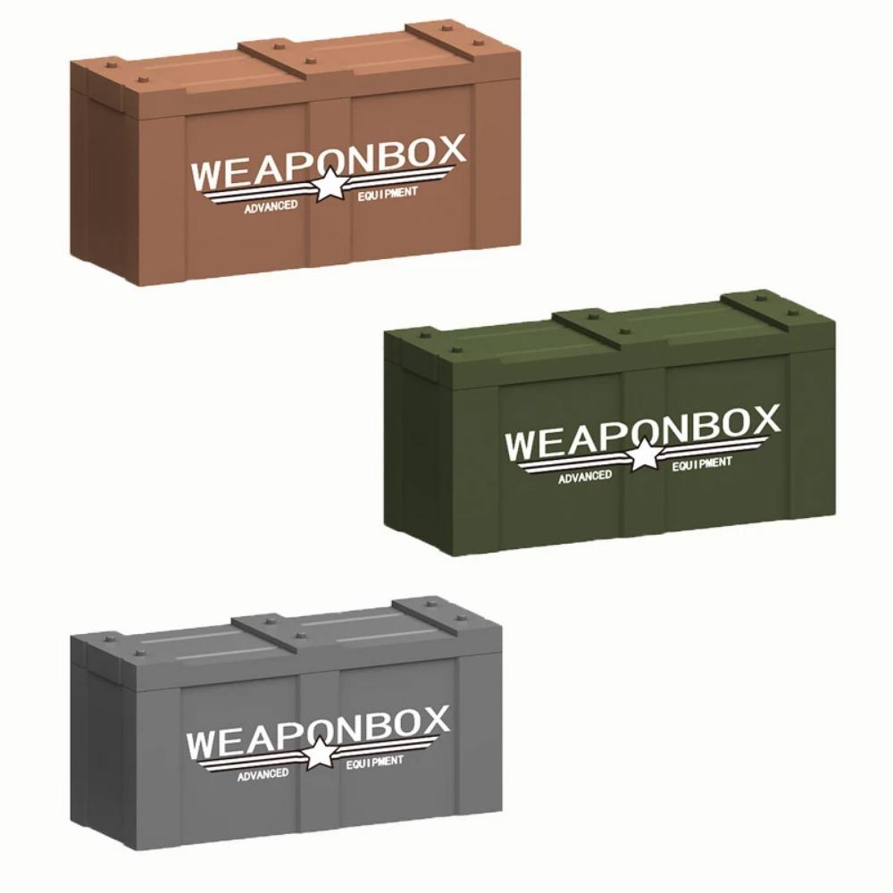 MOC WW2 Military War Weapon Soldier Accessories Building Blocks Roadblock Motorcycle Weapon case container Weapon Bag Brick Toy