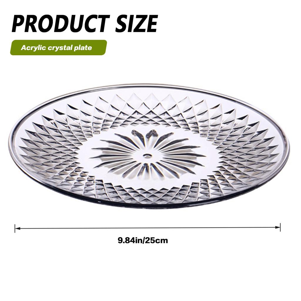 15/20/25cm Acrylic Fruit Plates Salad Dessert Plate Cupcake Display Stand Cookie Platter Household Candy Nut Serving Plate