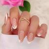 24 Stück Mandel Französische Press-On Nägel Abnehmbar Vollabdeckung Ballerina Falsche Nagelspitzen Für Damen Mädchen