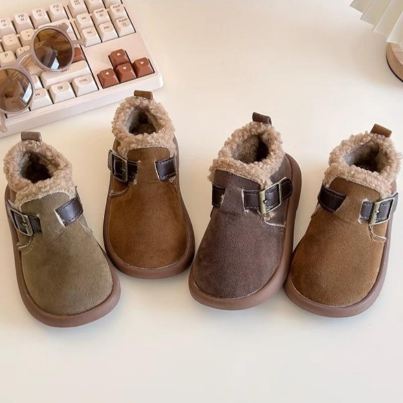 Girls' Plush and Thick Snow Boots Children's Warm Short Boots Lightweight Cotton Shoes
