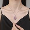 925 Sterling Silver Light Luxury Elegant Pink Zircon Pendant Necklace Birthday Party Anniversary Wedding Gift