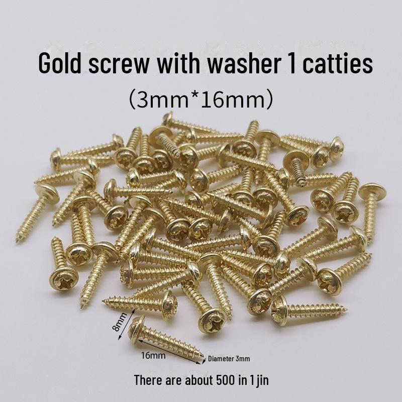 Gold and Silver Self-tapping Screw Kit with Washers, Assorted Models, 500g.